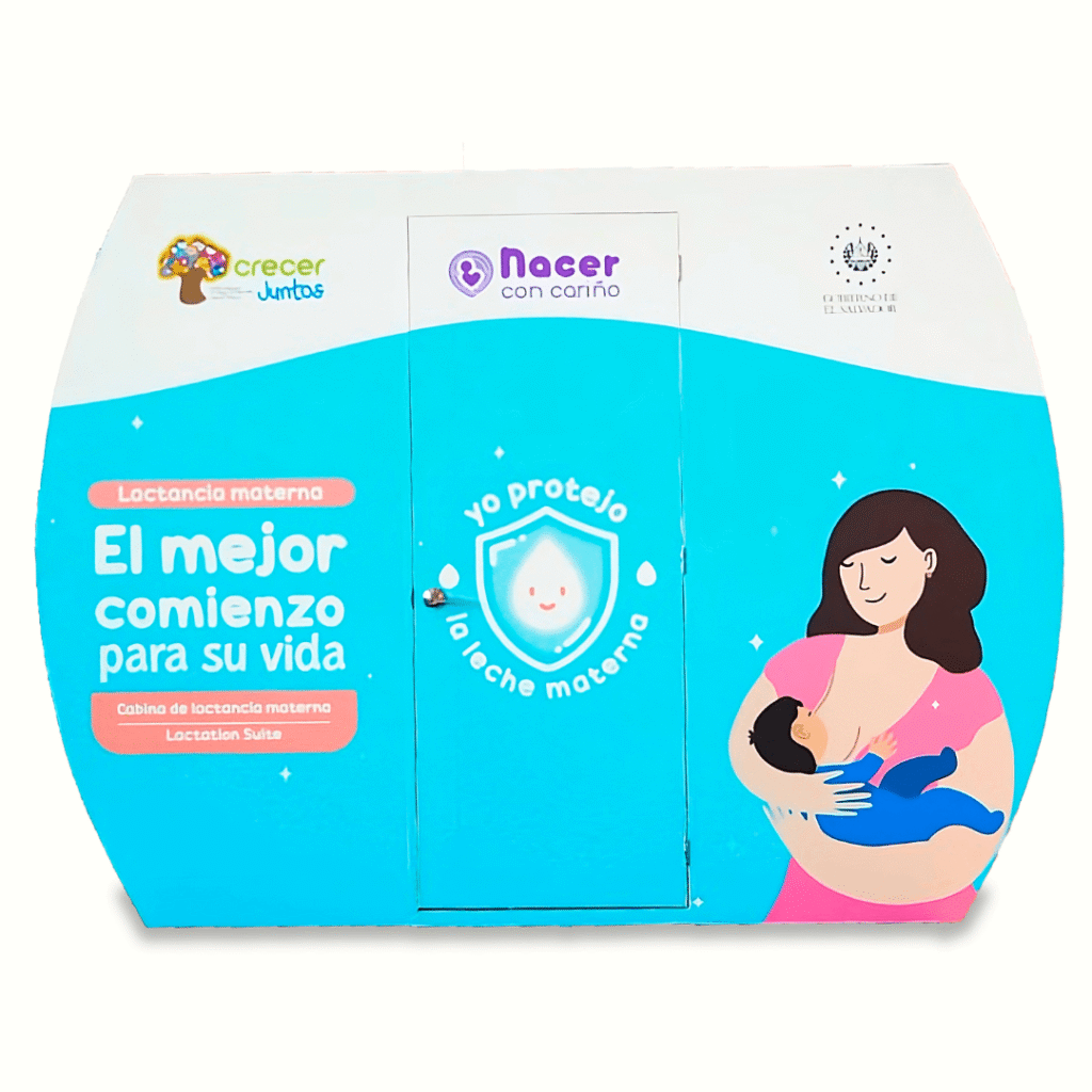 Vista frontal de Cabina de Lactancia Grande con puerta cerrada